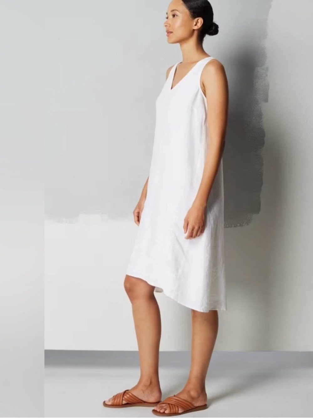 J.Jill Pure Jill Ocean Breeze Linen Dress White M Pullover